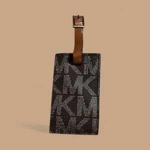 💰Michael Kors Jet Set Travel Luggage Tag Signature MK Brown